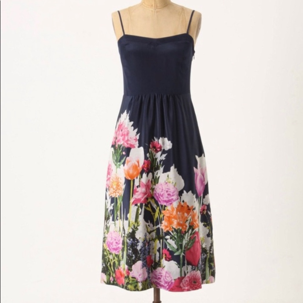 Anthropologie Silk midi dress